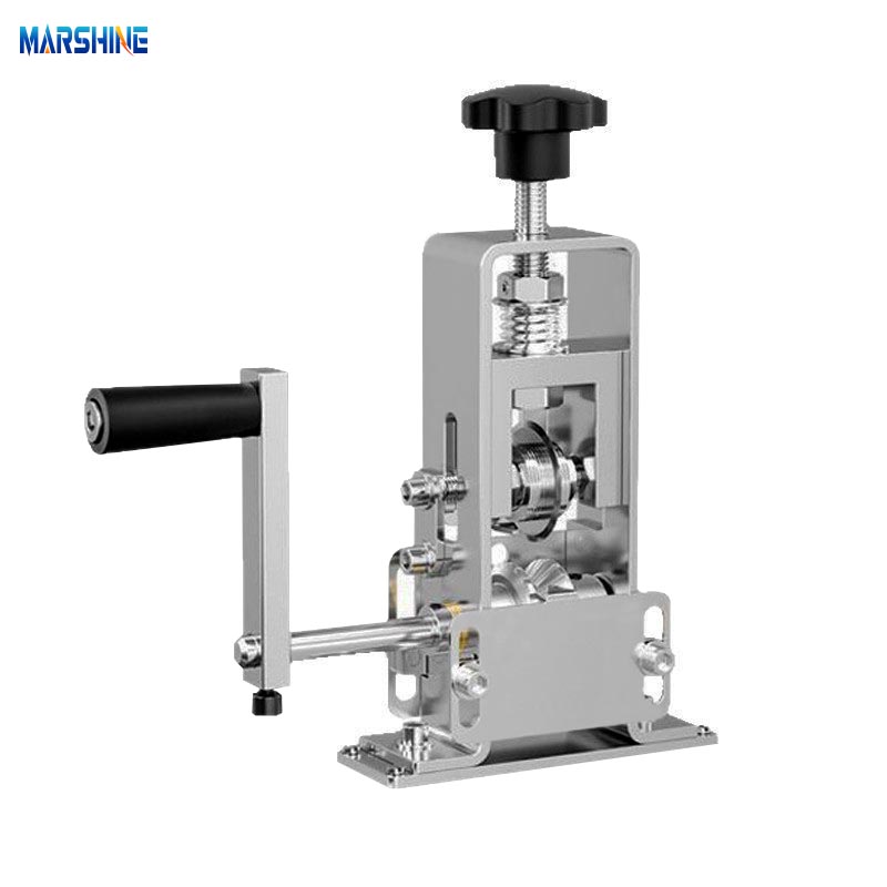 Macchina spelafili portatile con telaio in acciaio a manovella