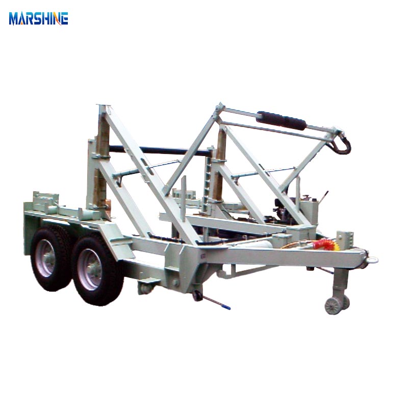 Rimorchio per tamburi per cavi MAR-CD-500 a doppio asse ad azionamento idraulico