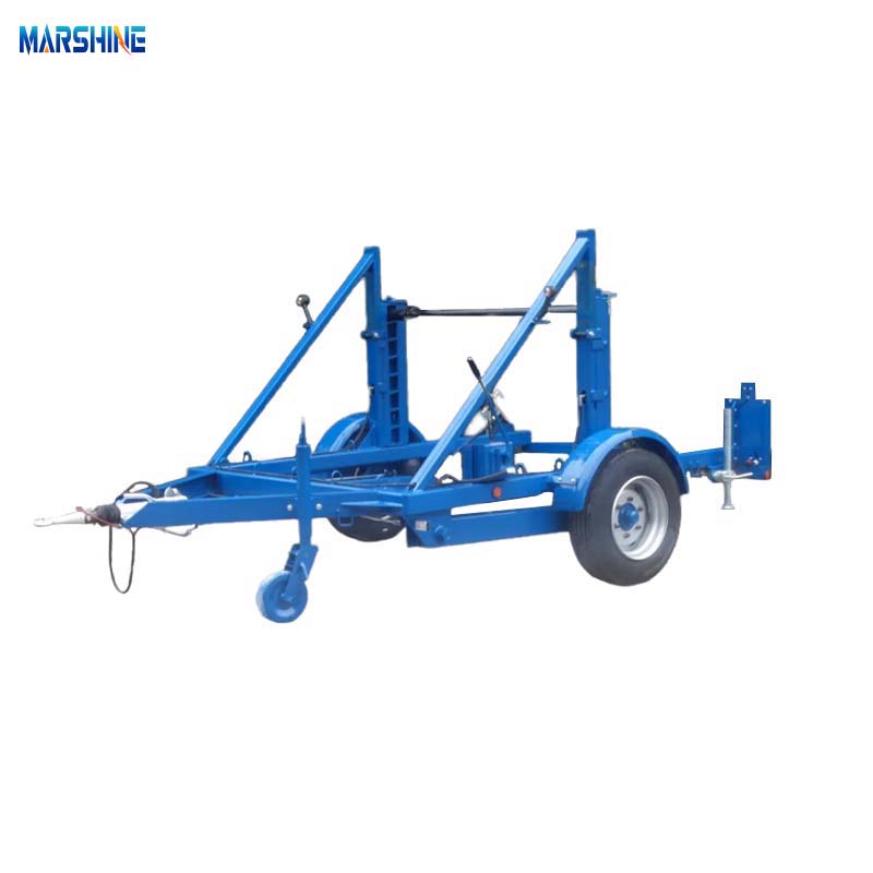 Rimorchio per tamburi per cavi MAR-PT-60 con sollevamento meccanico